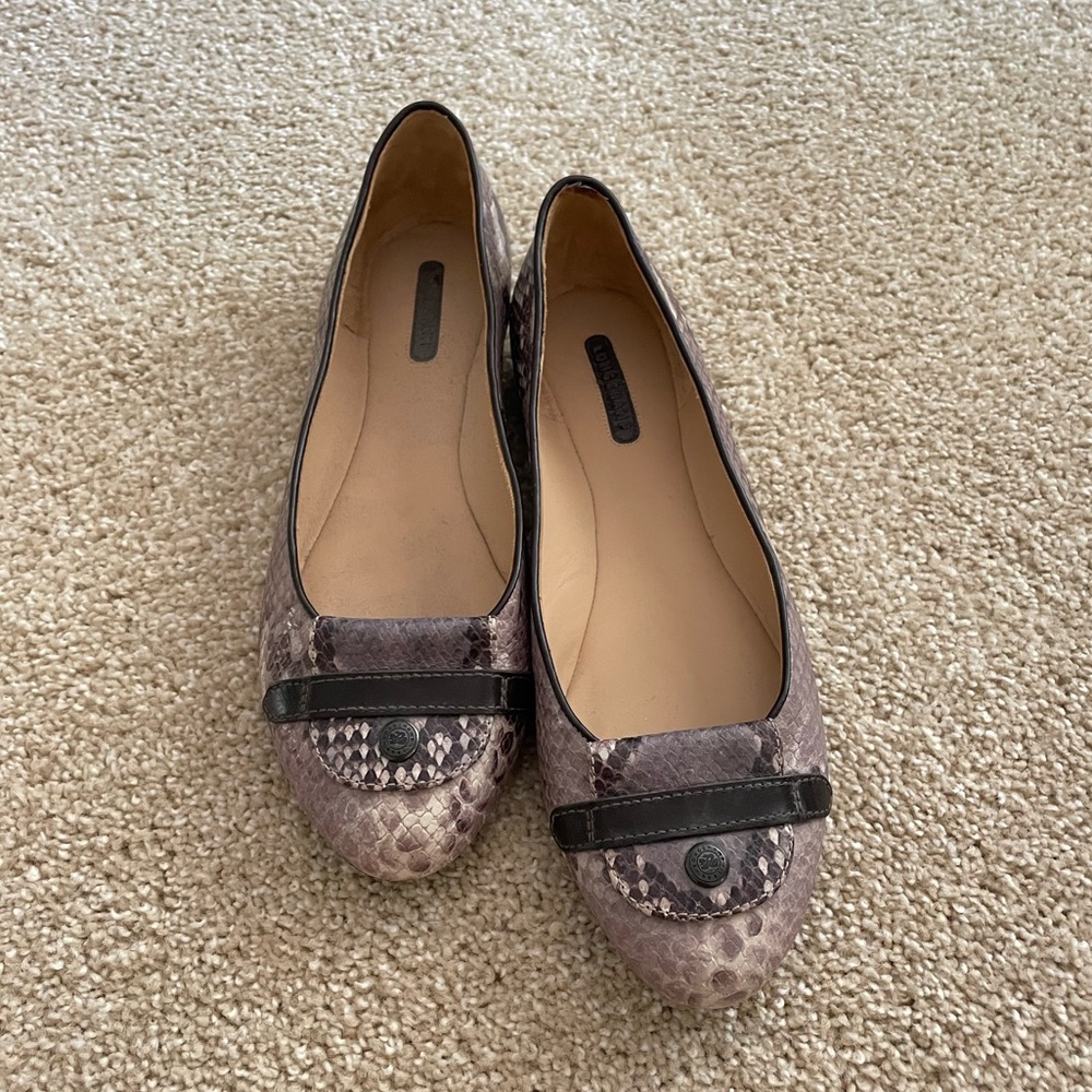 Longchamp Flats Snakeskin Size 38